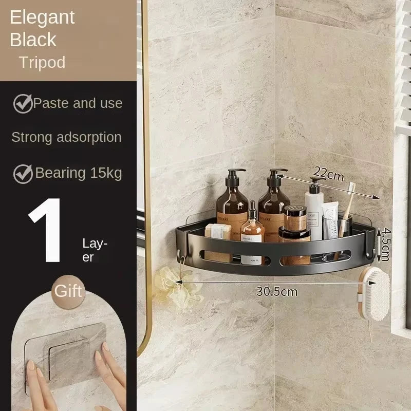 1/2/3Pcs Bathroom Shampoo Rack Adhesive Shower Rack Storage Rack Diamond Free Rack Corner Towel Rack Bathroom Rack Storage Rack