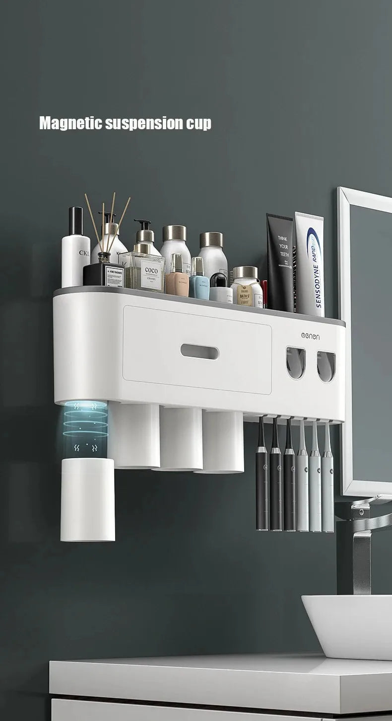 1Pcs Wash Set  Automatic Toothpaste Squeezer Cups Gargle Cup  Punch-free Toothbrush Cup Holder Storage Rack Bathroom Products Ho