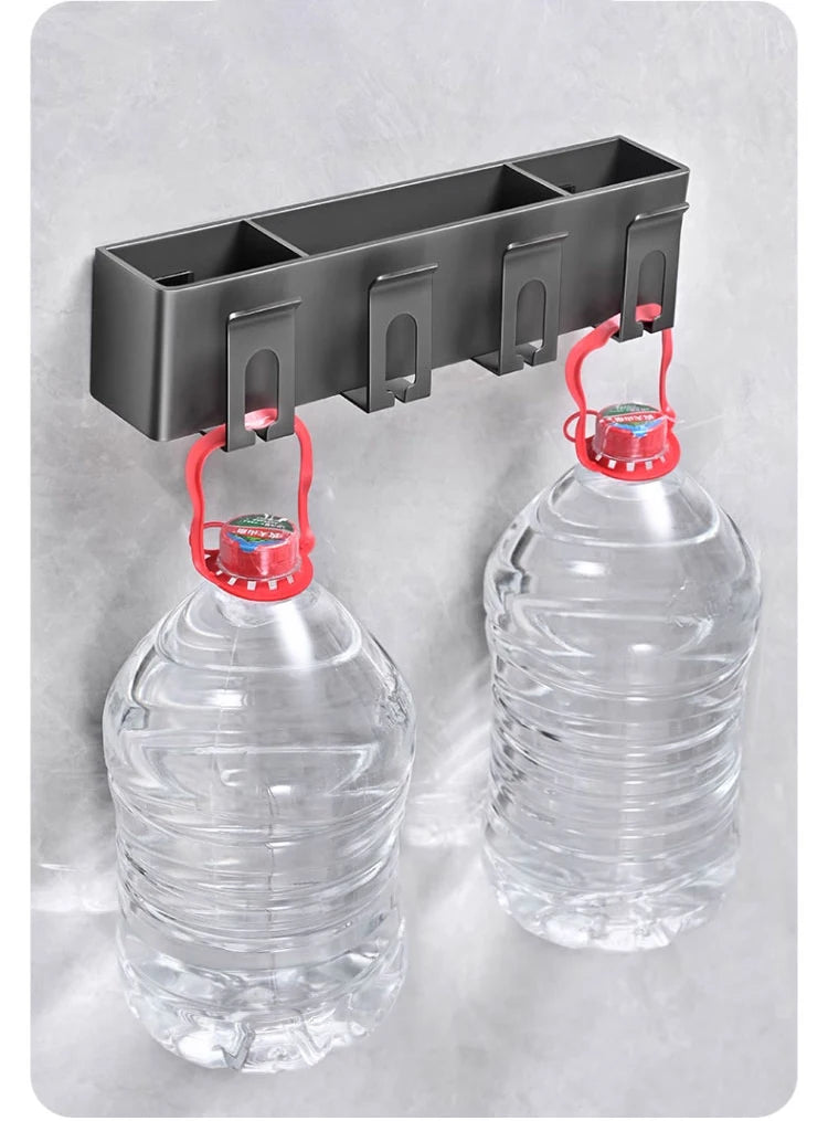 Multi-Function Toothbrush Cup Holder Punch-Free Toothpaste Holder Wall-Mounted Bathroom Storage Box Mouthwash Cup Holder