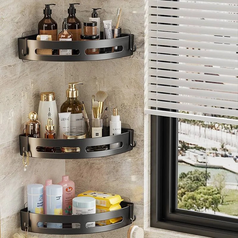 1/2/3Pcs Bathroom Shampoo Rack Adhesive Shower Rack Storage Rack Diamond Free Rack Corner Towel Rack Bathroom Rack Storage Rack