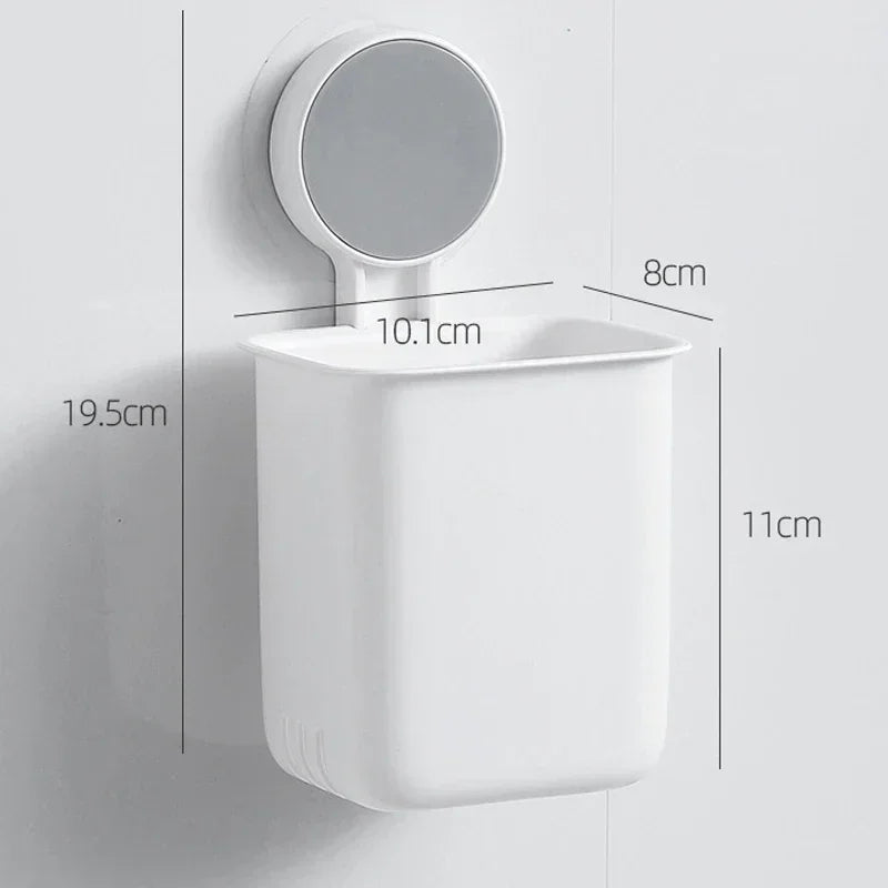 Portable Toothbrush Wall Mounted Holder Toothpaste Mouth Cup Waterproof Holder Drill-Free Bathroom Storage Shelf Rack Organizer