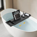 Bathtub Storage Rack for Candle Towel, Bath Serving Table Tray, Expandable Bathtub Shelf Caddy Tray