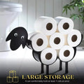 Toilet Paper Roll Holder Wall Mount Storage Stand Sheep Shape Black Metal Towel Roll Dispenser Toilet Tissue Rack for Bathroom