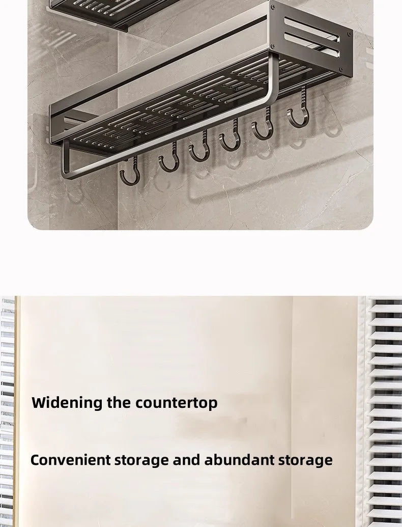 Shower Corner Shelf Without Drilling Aluminum Bathroom Shelf With Towel Bar Shampoo Holder Toilet Rack Bathroom Accessories