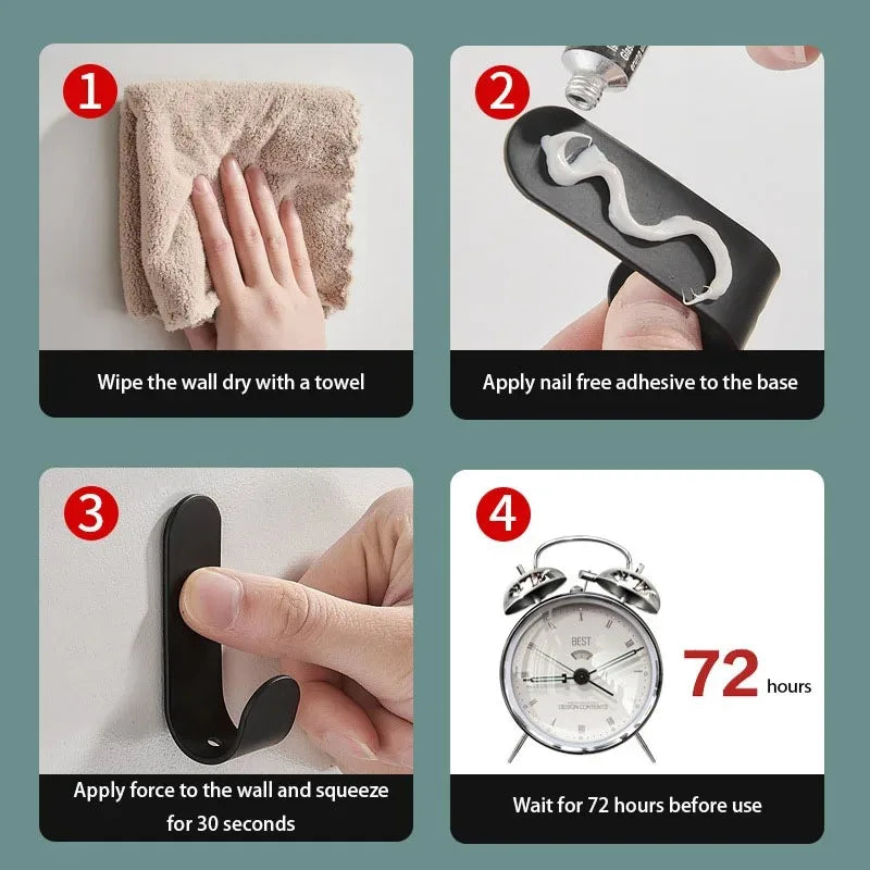 Self Adhesive Strong Wall Organizer Hook Behinddoor Key Cloth Hanger Hook Bathroom Robe Towel Holder Rack Kitchen Home Organizer