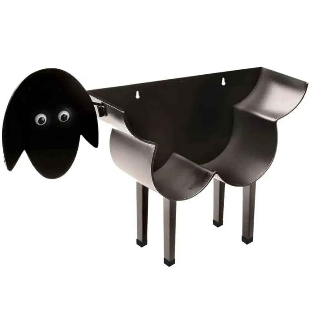 Toilet Paper Roll Holder Wall Mount Storage Stand Sheep Shape Black Metal Towel Roll Dispenser Toilet Tissue Rack for Bathroom