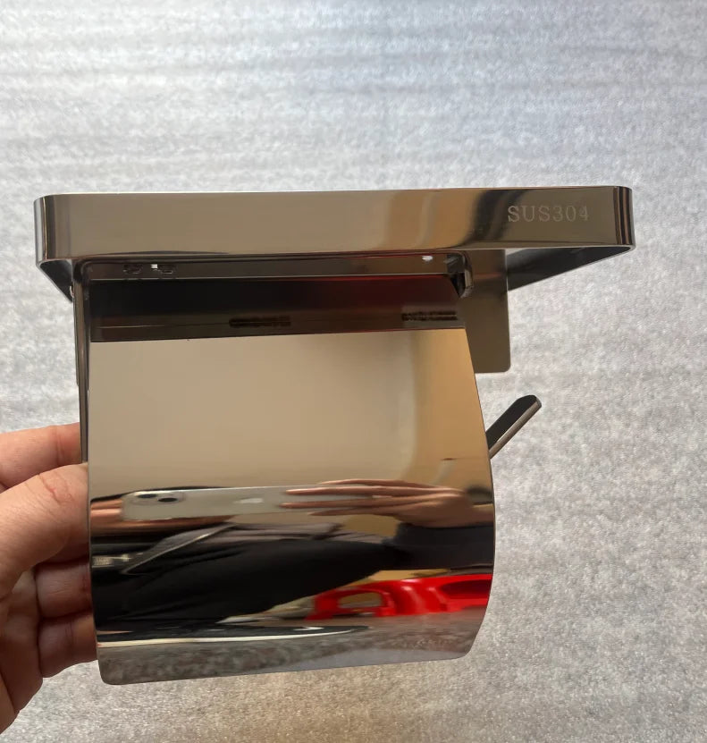 Bathroom 304 stainless steel tissue holder, two installation methods for toilet paper roll holder