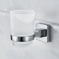 Bathroom Modern Wall-Mounted Toothbrush Holder Glass Cup Tumbler Frame Bathroom Storage Organizer Tooth Brush Cup Tools Washroom