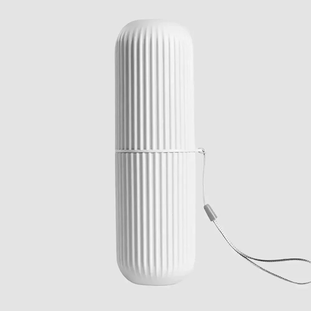 Portable Toothbrush Holder with Toothpaste Storage – Travel Bathroom Cup Case Organizer for Toiletries On-the-Go