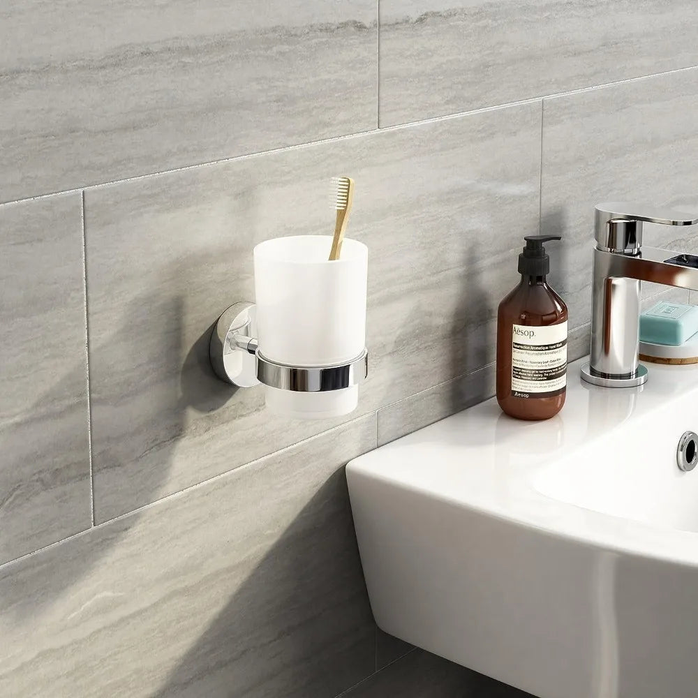 1PC Cup Holder Cup Dispenser Wall Mount Suitable for Cups of Various Sizes Modern Bathroom Organizer Accessory Toothbrush Holder