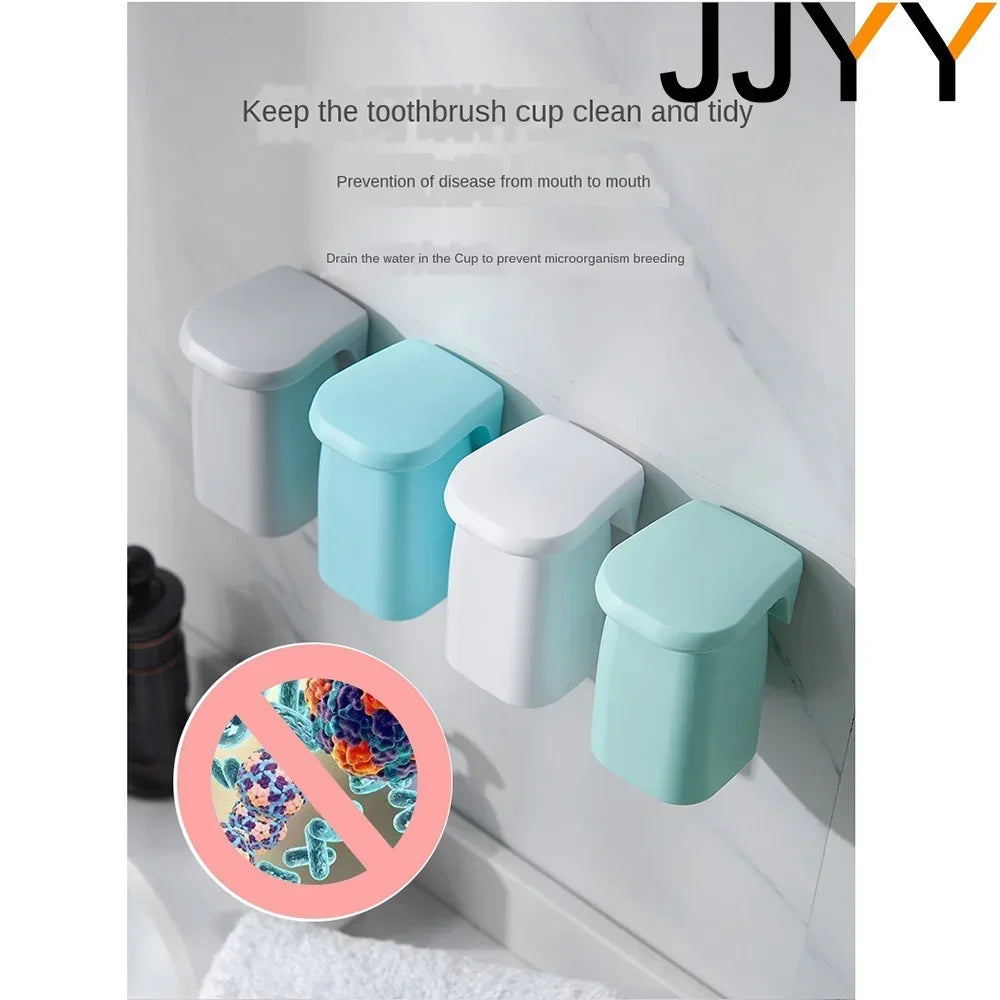 Creative Magnetic Mouthwash Cup Wall-Mounted Toothbrush Holder Bathroom Supplies Household Organizer 1PC