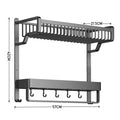 【Breeins】2/3-Tier Bathroom Wall Shelf with Towel Bar and Hooks Organizer Storage Rack