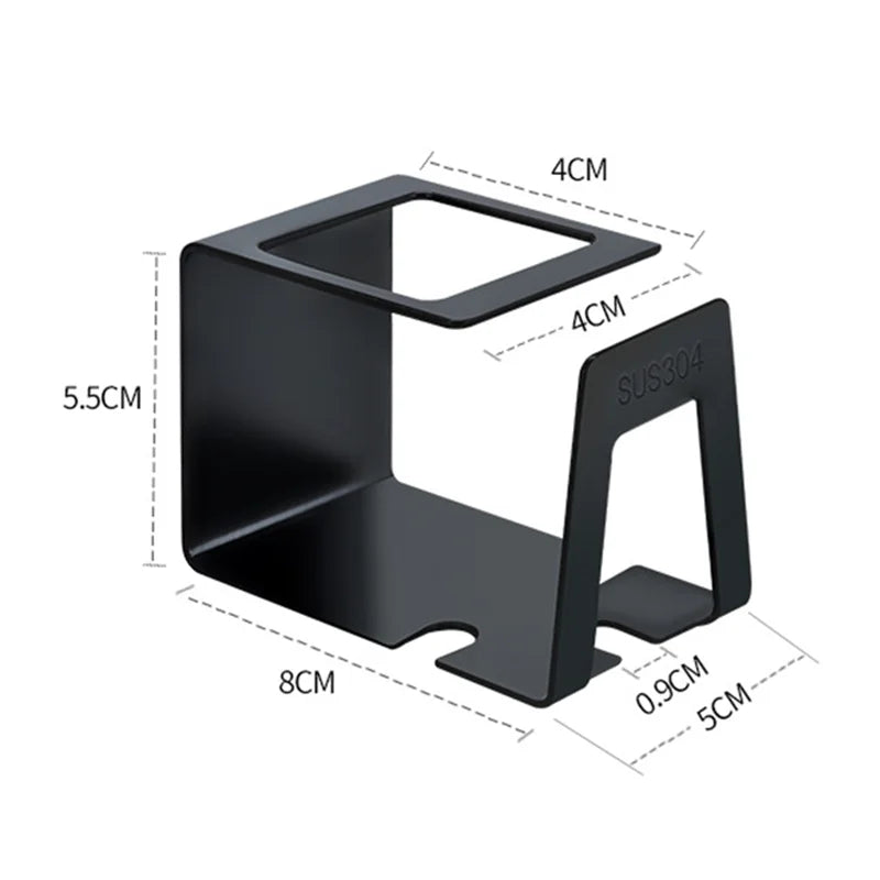 Self-adhesive Wall Mount Stainless Steel Toothbrush Holder Punch-free Toothpaste Organizer Mouthwash Cup Stand Bathroom Tools