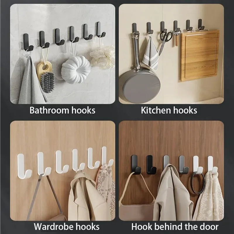 Self Adhesive Strong Wall Organizer Hook Behinddoor Key Cloth Hanger Hook Bathroom Robe Towel Holder Rack Kitchen Home Organizer