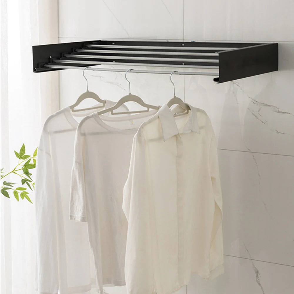 Voltsify Space-Saving Wall-Mounted Foldable Towel Rack, Aluminum Alloy Drying Shelf for Bathroom, Kitchen & Laundry Room