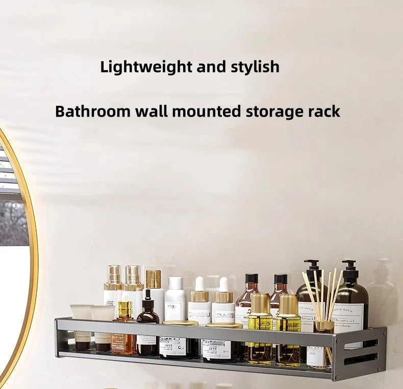 Shower Corner Shelf Without Drilling Aluminum Bathroom Shelf With Towel Bar Shampoo Holder Toilet Rack Bathroom Accessories
