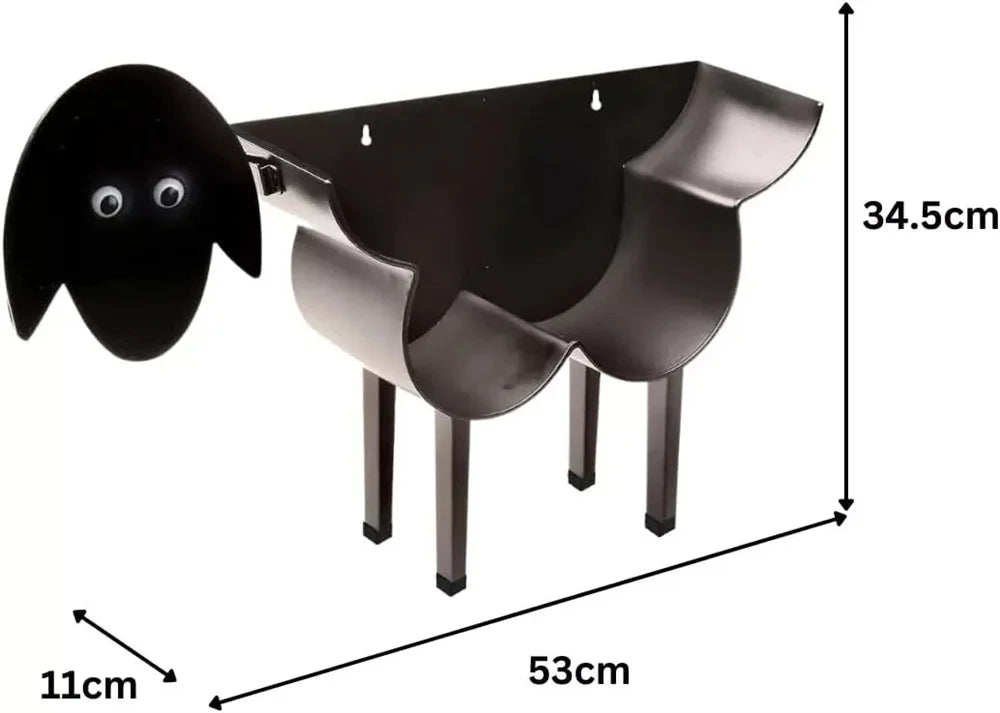Toilet Paper Roll Holder Wall Mount Storage Stand Sheep Shape Black Metal Towel Roll Dispenser Toilet Tissue Rack for Bathroom