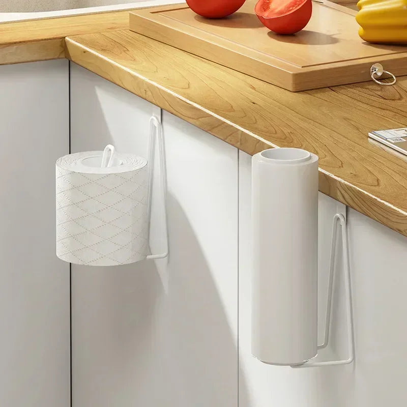 1pc Toilet Roll Paper Holder Organizer Wall Mount Storage Stand Kitchen Bathroom No Drill Tissue Towel Dispenser Stainless