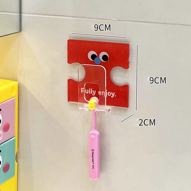 Wall Mounted Toothbrush Holder with Cups – No-Drill Family Set for 4 | Bathroom Storage Rack for Electric Toothbrushes