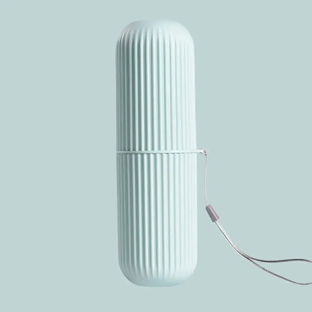 Portable Toothbrush Holder with Toothpaste Storage – Travel Bathroom Cup Case Organizer for Toiletries On-the-Go