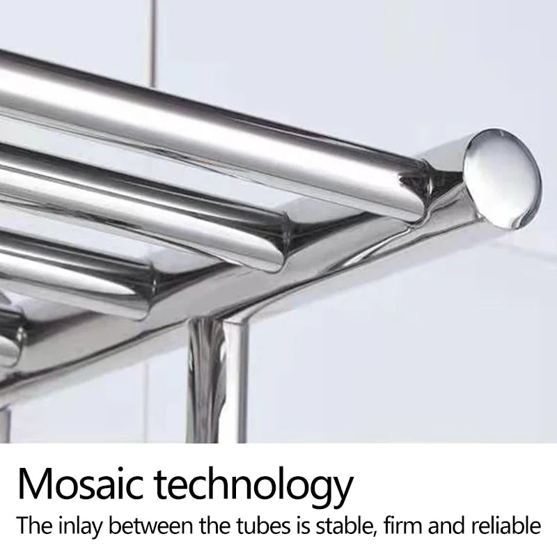 Stainless Steel Bath Towel Rack Perforation-free Hotel Hotel Bathroom Rack Towel Rack Towel Bar Bathroom Shelves