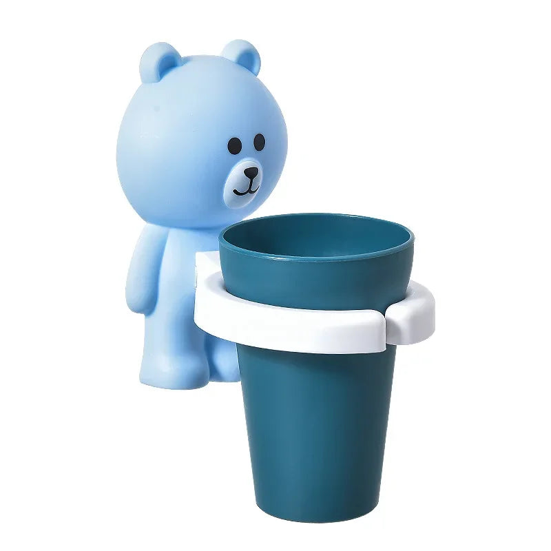 Bathroom Supplies Kids Toothbrush Holder Wall Mount Paste Baby Toothbrushing Cup Safe Non-toxic Wash Cup Strong Anti-Fall