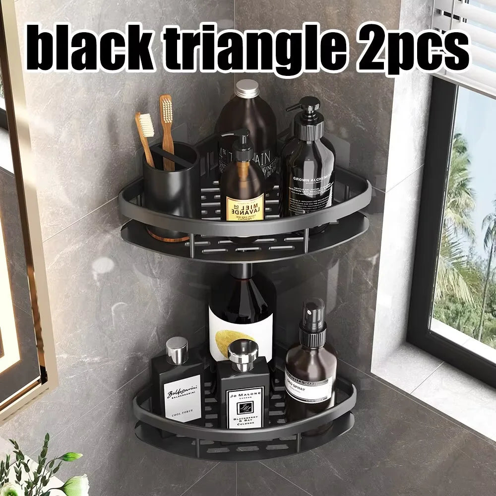 Three legged rack wall hanging corner rectangular bracket wall mounted shower shampoo rack bathroom rack towel rack bracket