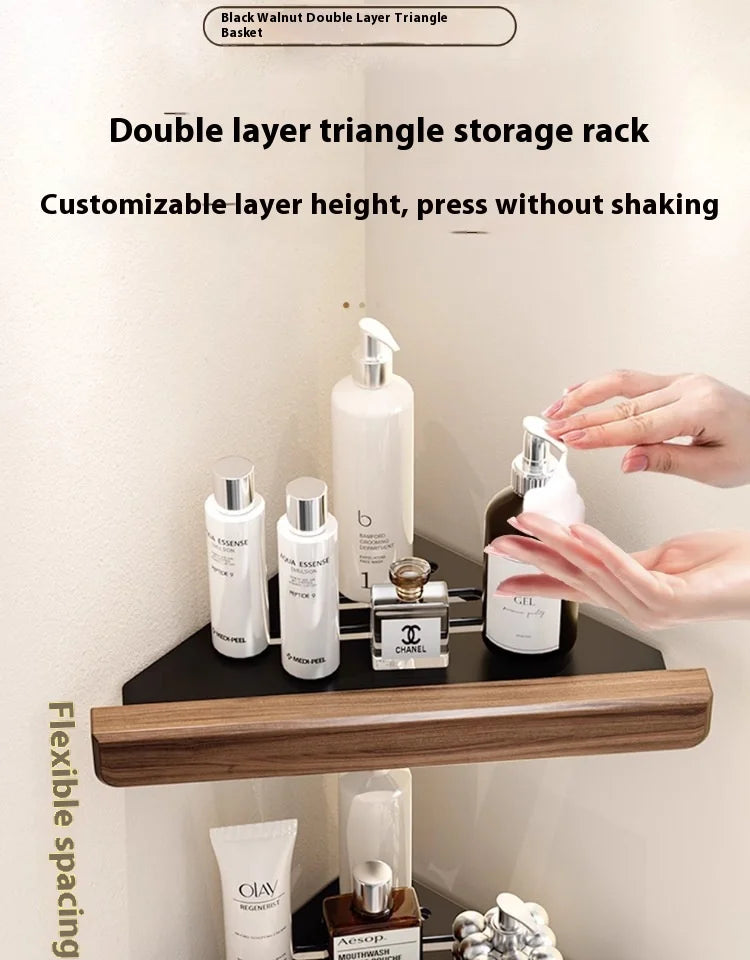 Walnut bathroom towel rack, high-end bath towel storage rack, bathroom shelf, bathroom pendant