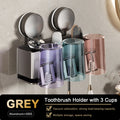 Suction cup Multifunctional Toothbrush Rack and Mug Holder Wall Mounted Toothpaste and Mouthwash Storage with tooth cup