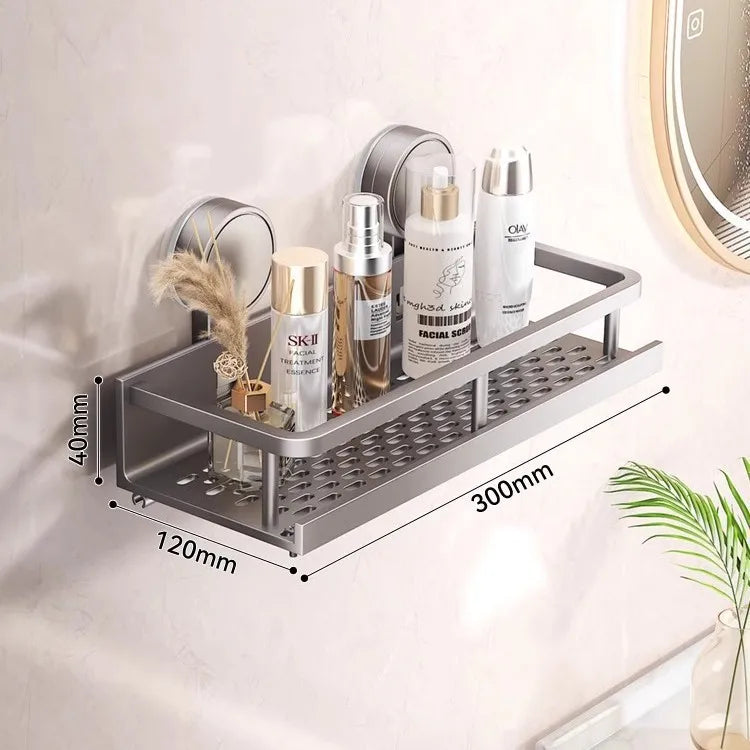 YM Wall Mounted Bathroom Suction Cup Shelf Multi-Purpose Rack Towel Holder for Washbasin Kitchen Storage Organizer