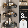 3PCS Bathroom Corner Shelf with Plastic Hook Towel Bar No Drill Space Shower Shampoo Holder Storage Rack Bathroom Organizer