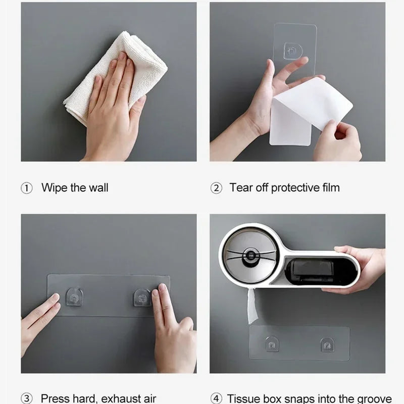 Portable Toilet Paper Holder Household Storage Rack Toilet Paper Holder Bathroom Wall-mounted Waterproof Storage Tissue Box