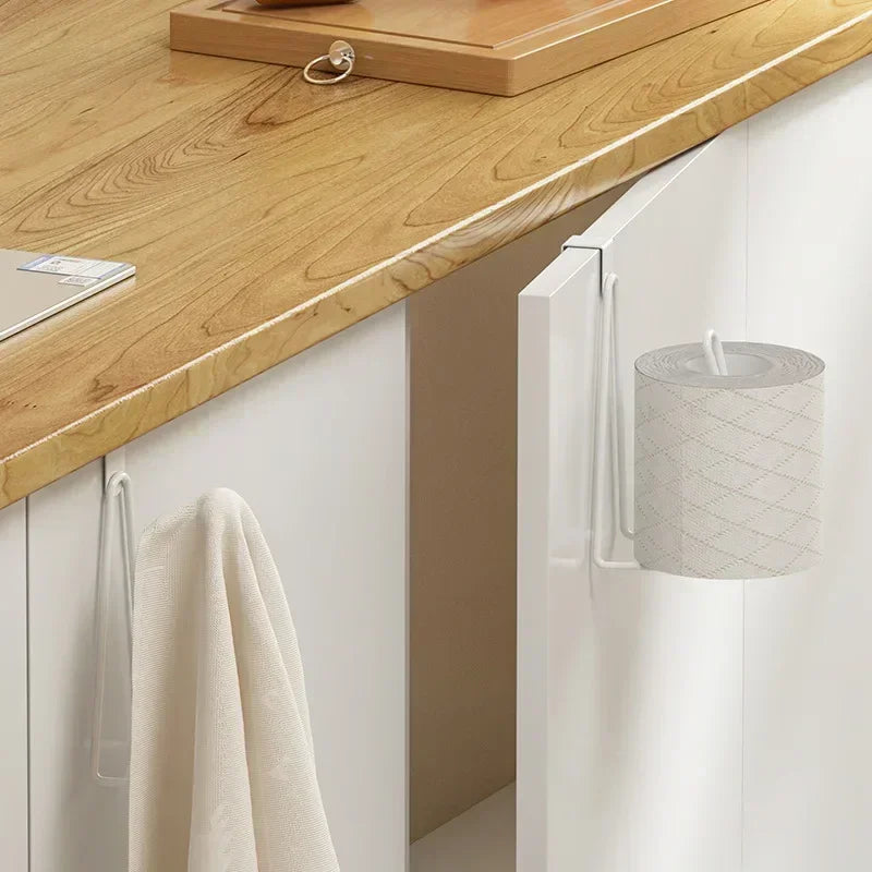 1pc Toilet Roll Paper Holder Organizer Wall Mount Storage Stand Kitchen Bathroom No Drill Tissue Towel Dispenser Stainless